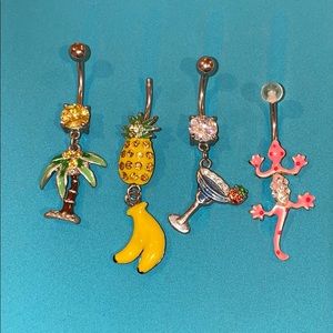 Tropical Belly Ring Bundle